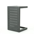 thumbnail image 2 of GDF Studio GDF Studio Crested Bay Patio Furniture Outdoor Aluminum C-Shaped Side Table, Grey, 2 of 8