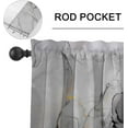 thumbnail image 4 of Marble Grey Kitchen Curtain Valance and Tiers, 3Pcs Abstract Marble Art Valance Set Gray Rod Pocket Curtain for Kitchen Window Modern Unique Patterns, 4 of 6
