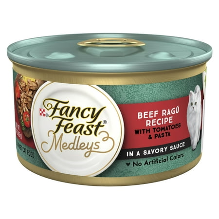 UPC: 0050000659968 | Purina Fancy Feast Medleys Wet Cat Food Beef Ragu 3 oz Trays (24 Pack)