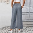 thumbnail image 3 of WMTBSRSW Fashion Striped Pants for Women Loose Casual Wide Leg Pants Lightweight Drawstring Baggy Palazzo Ankel Trousers Navy Large, 3 of 7