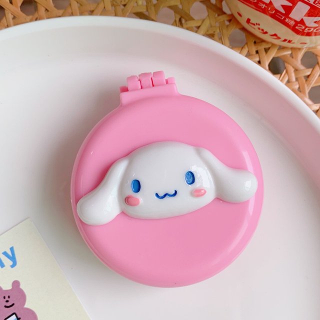 Sanrio-Espejo de maquillaje de Hello Kitty, accesorios de Anime, My Melody Kuromi, Airbag plegable, peine portátil, espejo para llevar, regalo Y2K