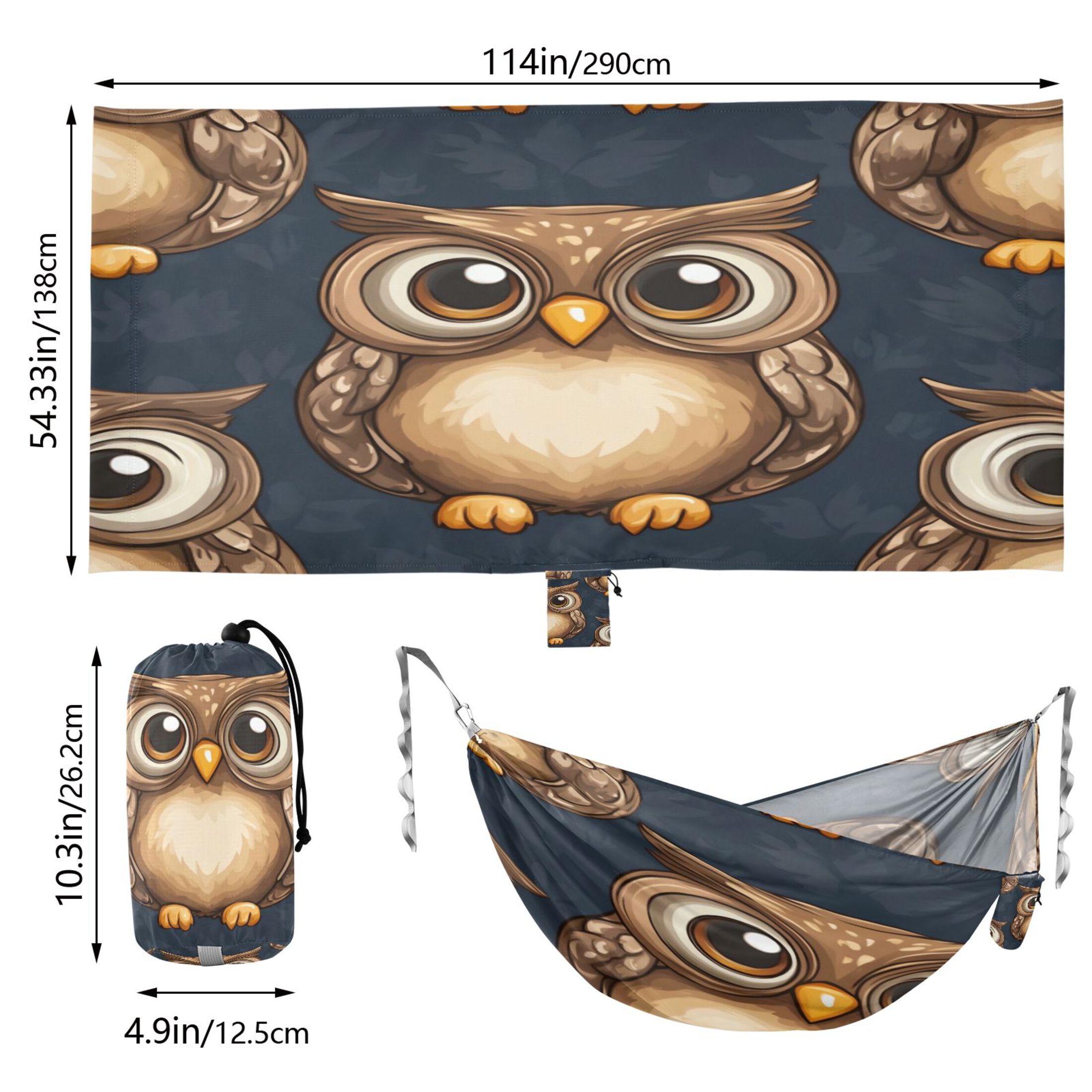 Hammock Camping Hammock Nylon Portable Hammock Travel Camping Hammock Cartoon Owl