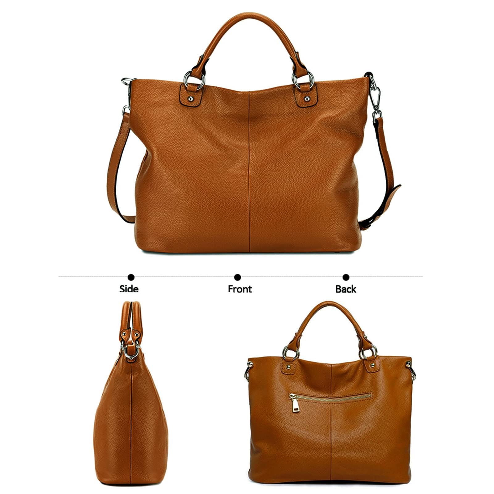 Kattee Women's Soft Leather Tote Bag, Top Satchel Purses and Handbags