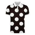 thumbnail image 4 of Odbmxy Mens Polo Shirt Short Sleeve Collared Mens Clothes Loose Casual Breathable Half Zipper Polka Dots Retro Shirts,Black S, 4 of 5