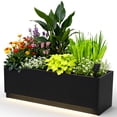 thumbnail image 1 of Black Metal Raised Planter Box with LED Light Strips – Controller Included, Easy Snap-On Assembly, Drainage Holes – Outdoor Decorative Flower Bed for Patio, Garden, Herbs, Vegetables, 1 of 8