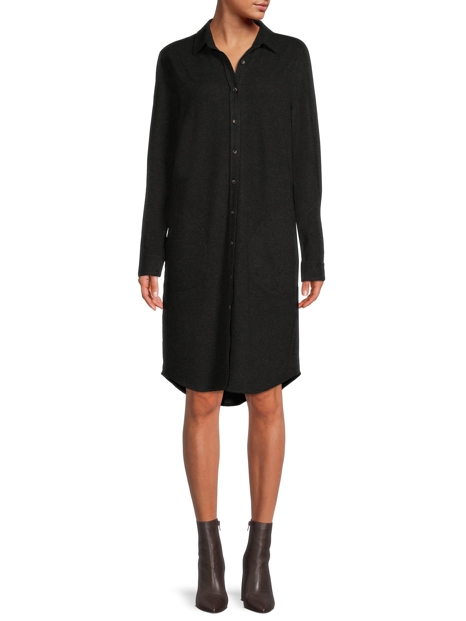 Eliza Long Solid Button Down Dress