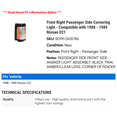 thumbnail image 2 of Front Right Passenger Side Cornering Light - Compatible with 1988 - 1989 Nissan D21, 2 of 2