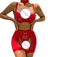 thumbnail image 3 of Gibobby Ropa interior mujer sexy Ropa Dormir Mujer Sexy Accesorios erotico Ropa Sexi para Mujer lencería de Princesa Brasier y calzon Mujer Tanga Sexy Mujer(Rojo, CH), 3 of 5