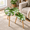 Green Monstera, variant on Green Monstera Leaf Nesting Coffee Table Set of 2, Modern Wooden Side Tables for Living Room Bedroom