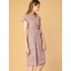 thumbnail image 2 of Vestido A Media Pierna Con Cuello En V Y Manga Flutter Boho Para Mujer Rosa XL Allegra K, 2 of 6