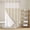 Beige, variant on Simple Line Linen Texture No Hook Shower Curtain with Snap in Liner, Waterproof Fabric Shower Curtains, Beige Modern Art Geometric Shower Curtain Set Top See Through for Bathroom 54"x78"