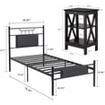 thumbnail image 2 of VECELO 3-Piece Bedroom Set with Twin Platform Bed Frame and Nightstands, Black, 2 of 7