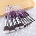 thumbnail image 4 of Juego de brochas de maquillaje premium, 10 brochas de maquillaje completas sintéticas Kabuki para sombras de ojos, hermoso mango de cristal (azul) oso de fresa  Hogar, 4 of 4