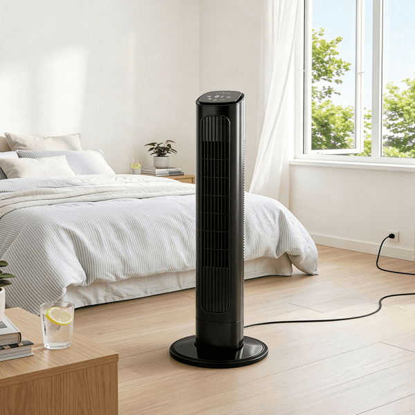 Alvantor 36-Inch Oscillating Tower Fan with Remote Control, 3 Speeds, 3 Modes and 9-Hour Timer, Black