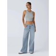 thumbnail image 6 of Women'S Wide Leg Jeans High Waisted Stretchy Straight Leg Jeans Trendy Loose Denim Pants Light Blue XL, 6 of 9