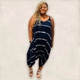 thumbnail image 3 of Plus Size Navy Tie Dye Harem Jumpsuit, 3 of 3
