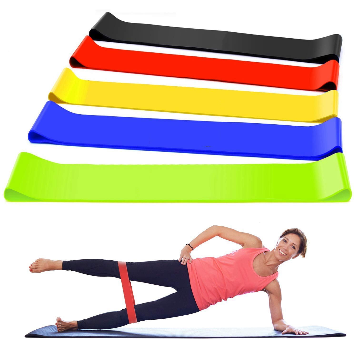 Resistance Bands Loop Bands Non Latex Exercise Yoga 1-5 Piece Set Home Fitness 