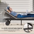 thumbnail image 4 of Outsunny PE Rattan Patio Chaise Lounge Chair, 5-Level Adjustable Back, Grey, 4 of 10