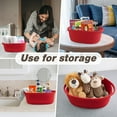 thumbnail image 5 of TYMZDYN Small Woven Basket with Gift Bags and Ribbons Sturdy Baskets for Fathers Day Gifts Empty Small Rope Basket for Storage 12"X 8" X 5" Baby Toy Basket with Handles, White, 5 of 7