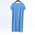 thumbnail image 4 of Besolor Chemises de Nuit Grande Taille pour Femmes Été Confortables à Manches Courtes Col Ras du Cou Vêtements de Nuit Chemises de Sommeil Robe de Nuit, 4 of 5