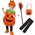 thumbnail image 3 of Disfraz de fiesta de Halloween para niños, mono con sombrero y zapatos, mono de una pieza de calabaza para niño y niña, conjunto de ropa de cosplay de 1 a 10 años, 3 of 5