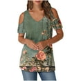 thumbnail image 2 of Soki Blouses à Épaules Dénudées pour Femmes en Liquidation Manches Courtes Col en V Tops à la Mode, 2 of 6
