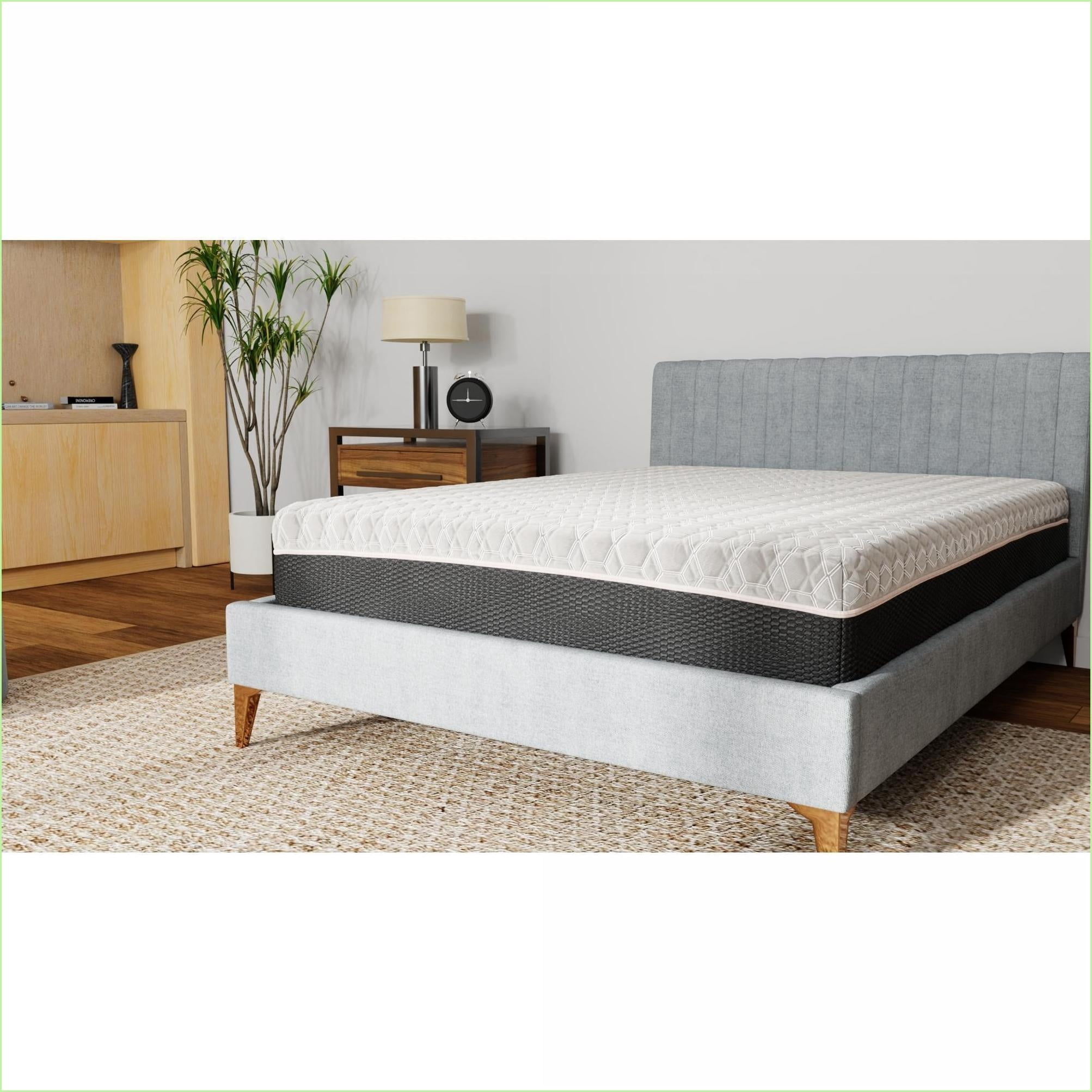 Mattresses 14 Inch Plush Hybrid King with Cooling Fabric, Copper-Infused Memory Foam | Foam+Spring | Charcoal Gray