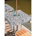 thumbnail image 2 of Outdoor Tablecloth with Umbrella Hole and Zipper, Blue Flowers Waterproof Patio Tablecloth for Dining 54''x54'', Retro Rustic Botanical Floral Leaves Vines Wipeable Table Cover for Picnic BBQ Party, 2 of 9