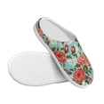 thumbnail image 3 of Haiem Rose Flowers Print Women's Fuzzy Memory Foam House Slipper Cozy Home Footwear Non-slip Winter Slippers-35/36, 3 of 7