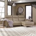 thumbnail image 4 of Moderno Leather Contemporary Upholstered Right Facing Sectional - Beige, 4 of 6