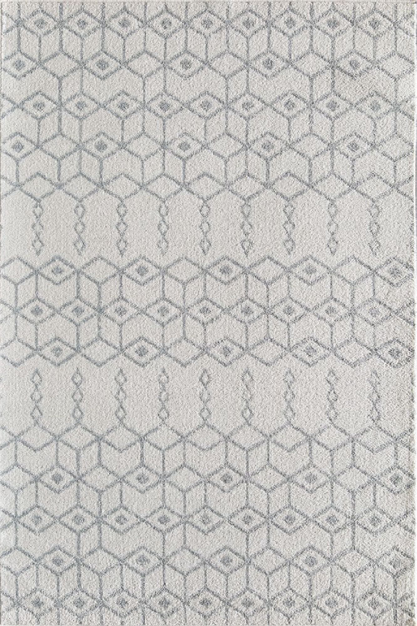 Mason Brooks Ryder KN50A Pearl Drops Moroccan Tribal White Area Rug, 2'6" x 4'