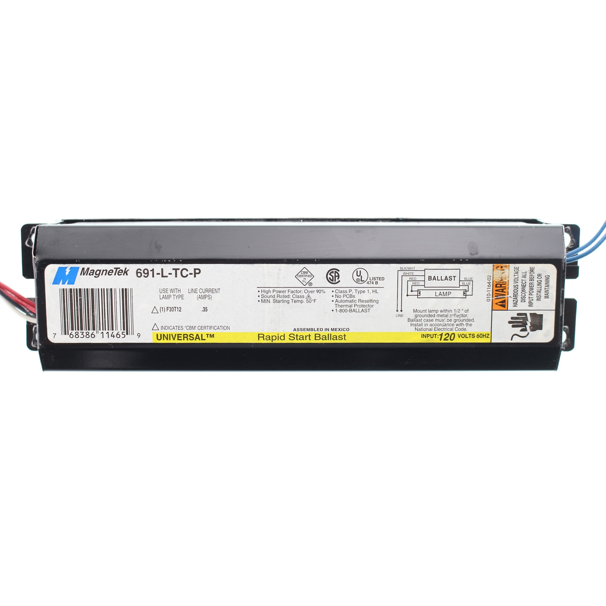 691LTCP Fluorescent Ballast, 1Lamp, T12 F30T12