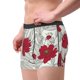 thumbnail image 2 of Balery Leaves And Anemone Flowers In Red Grey Calzoncillos bóxer para hombre, ropa interior de algodón suave y transpirable con cinturilla de nailon-Medium, 2 of 5