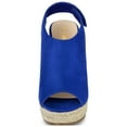 thumbnail image 6 of BLISSFUL STEP Women's Espadrilles Platform Heel Wedges Sandals Deep Blue 7, 6 of 7