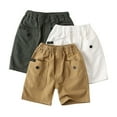 thumbnail image 3 of Kids Cargo Shorts Boys Lightweight Casual Drawstring Elastic Waist Outdoor Shorts with Pocket 3-4 YearsBoy Clothes Boys Clothes, 3 of 4
