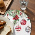 thumbnail image 5 of Christmas Round Placemats Set of 4 Christmas Balls Place Mats Washable Woven Placemat Pine Tree Branch Poinsettia Flower Circle Braided Table Mat for Kitchen Dining Table Party Home Decor 15 Inch, 5 of 8