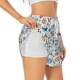 thumbnail image 2 of Bixox Women's Watercolor Nautical pattern 2 in 1 Running Shorts - Lightweight Athletic Workout Gym Yoga Shorts Liner with Pockets - X-Large, 2 of 7