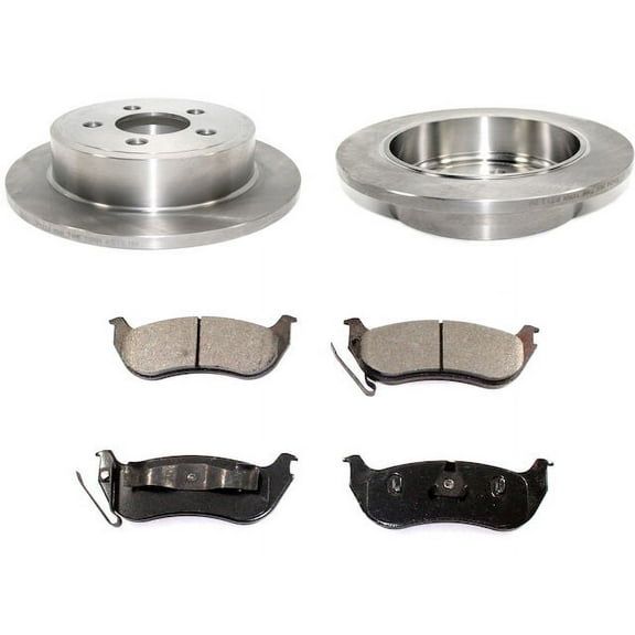 Rear Ceramic Disc Brake Pad and Rotor Kit - Compatible with 2003 - 2007 Jeep Liberty 2004 2005 2006