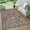 thumbnail image 6 of 5x7 Washable Area Rug Non-Slip Low Profile Vintage Distressed Oriental Rug for Living Room, Bedroom, Dining Room, Office, Brown, 6 of 13