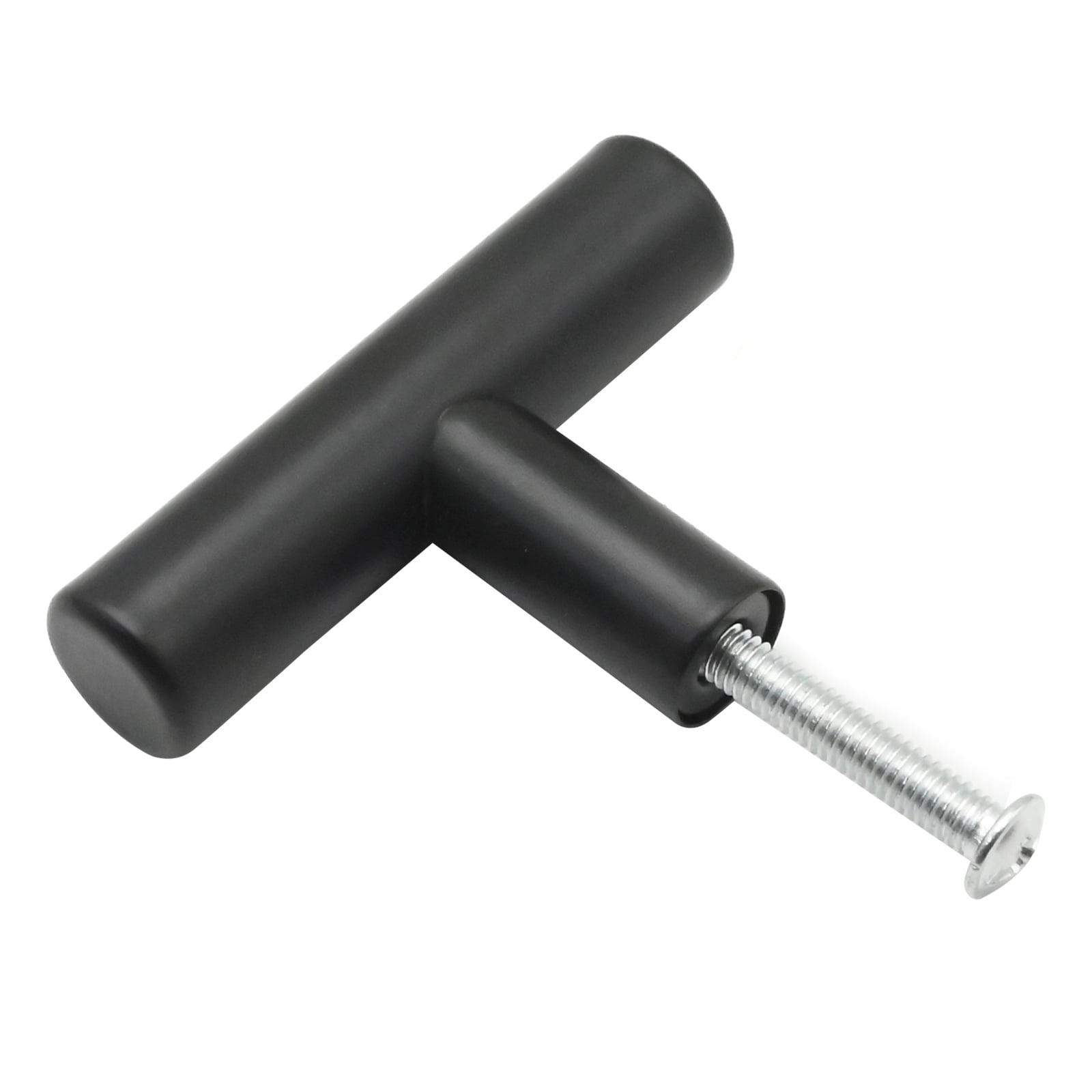 30 Pcs 2'' Cabinet Handles, Matte Black Drawer Knobs, T-Shape Single Hole Pulls for Kitchen, Living Room, Bedroom, Bathroom, and Office