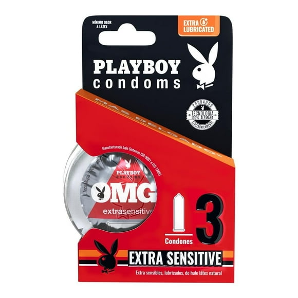 Condones Playboy extra sensibles 3 pzas