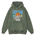 thumbnail image 3 of Sudadera con capucha de gran tamaño para hombre, estilo informal, 100 % algodón, con el equipo de baloncesto de Chicago 76, con lavado desgastado y vintage, 3 of 5