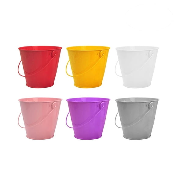 ifundom 6pcs Mini Metal Bucket Chocolate Candy Buckets Box Wedding Party Favor DIY Tin Favor Pails Small Plants Buckets