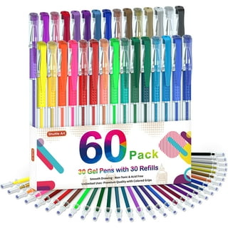 KINGART® Soft Grip Glitter Gel Pens, 2.0mm Ink Cartridge, Set of 50 Unique  Colors