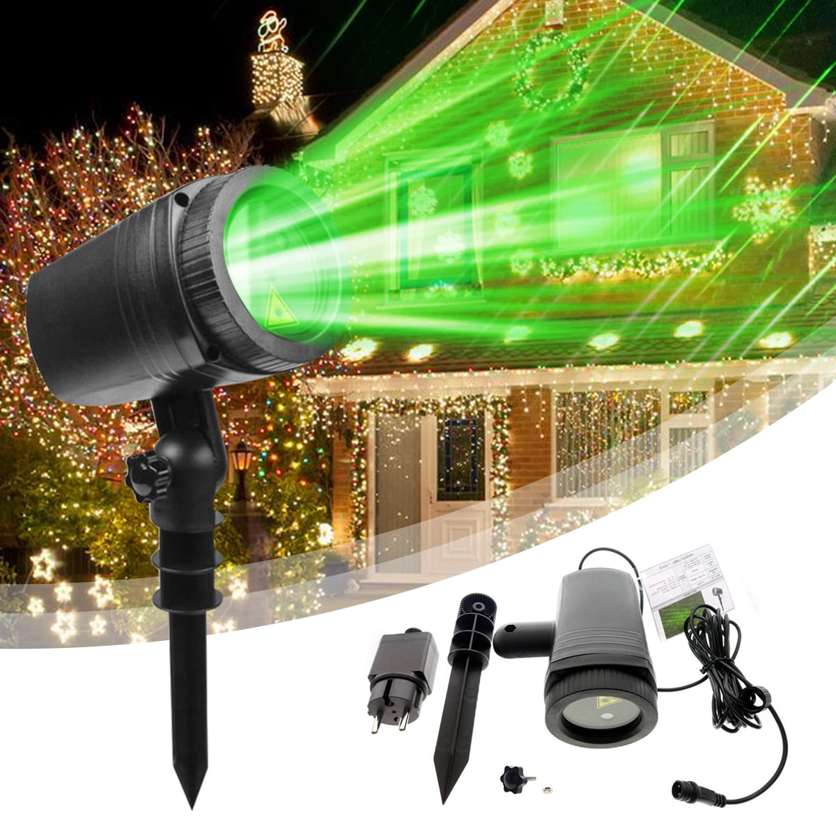 100240V Meteor Shower Projector Laser LED Light Lamp Lawn Garden Xmas
