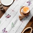 thumbnail image 3 of Tulips Spring Floral Table Runner - 120 Inch Long Pastoral Flowers Butterfly Wooden Cotton and Linen Blended Dress Scarves Farmhouse Table Runner for Kitchen Dining, Coffee Table, 13" x 120", 3 of 8