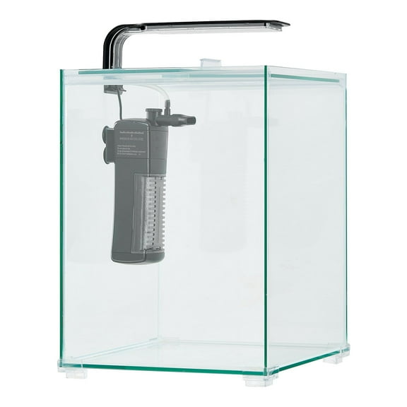 5 Gallon Fish Tank Aquarium Smart Square Clear Glass 3 Color Self Cleaning