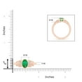 thumbnail image 4 of ANGARA Natural Vintage Style Bezel-Set Oval 1.1 ct Emerald Ring with Diamonds in 14K Rose Gold for Women (Size-8x6mm) | May Birthstone, Anniversary, Jewelry Gift for Women | Natural Emerald Ring, 4 of 9