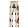 thumbnail image 4 of Women's Fashion Loose Christmas Print Casual Pants with Drawstring Elastic Waist, Comfortable Sleepwear and Loungewear Trousers for Home,Khaki,L, 4 of 6