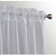 thumbnail image 4 of Diamond Home 2 Piece Set Linen Look Pom Pom Tasseled Rod Pocket Semi Sheer Window Treatment Panel Curtains/Drapes (52" X 84", White), 4 of 4